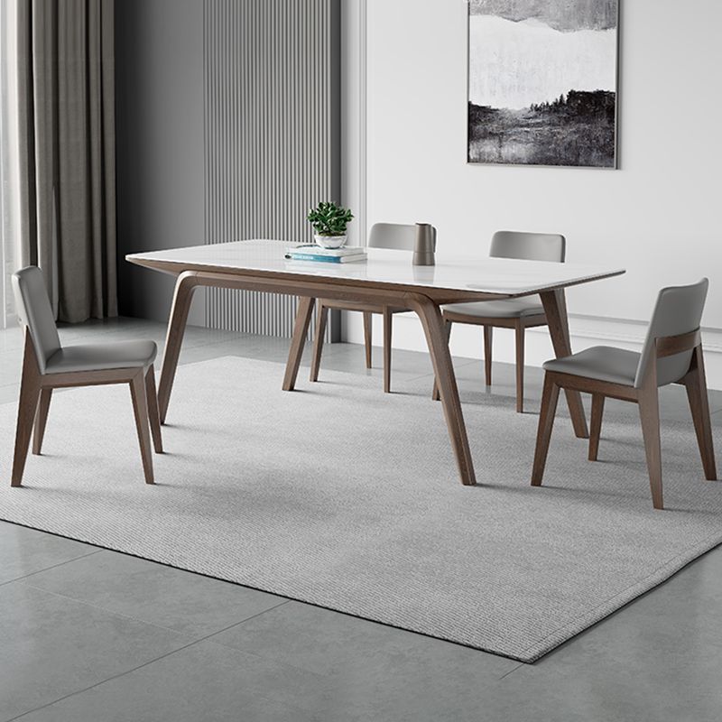Medieval Modern Sintered Stone Table Rectangle Table with Wooden 4 Legs Clearhalo 'Dining Tables & Seating' 'Dining Tables' 'dining_table' 'furn' 'furn_dining_table' 'Furniture' 'Kitchen & Dining Furniture' 1200x1200_2d926b43-f40a-49e7-8f33-a33196cfe528