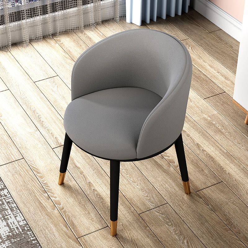 Modern Upholstered Home Arm Chair Matte Finish Solid Back Dining Chair Clearhalo ' kitchen&dining_furn' 'Dining Chairs' 'Dining Tables & Seating' 'dining_chair' 'furn' 'furn_dining_chair' 'Furniture' 'furniture_dining_chair' 'Kitchen & Dining Furniture' 'kitchen' 1200x1200_2d931ee9-14f1-41a5-8042-18dceccf52db