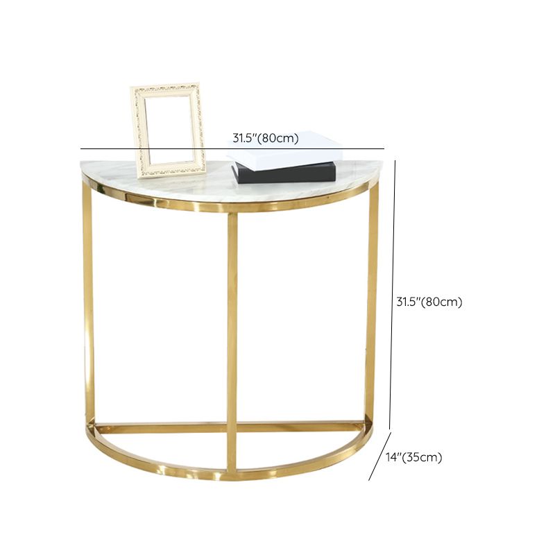 Glam Stone End Table Scratch Resistant Console Table for Hall Clearhalo 'Console Tables' 'console_tables' 'Entry & Mudroom Furniture' 'furn' 'furn_console_tables' 'Furniture' 1200x1200_2d95187c-78c5-4503-877d-47b163c5398d