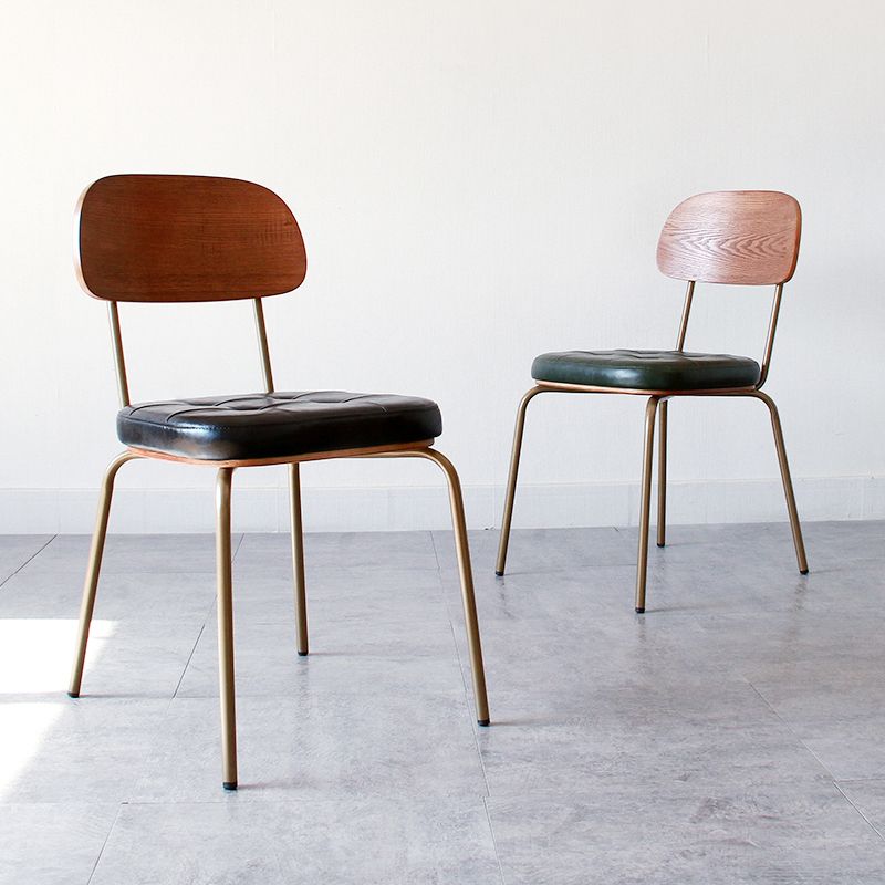 Industrial Style PU Leather Dining Chairs Open Back Dining Arm Side Chairs for Home Clearhalo ' kitchen&dining_furn' 'Dining Chairs' 'Dining Tables & Seating' 'dining_chair' 'furn' 'furn_dining_chair' 'Furniture' 'furniture_dining_chair' 'Kitchen & Dining Furniture' 'kitchen' 1200x1200_2d95479a-56ba-4b63-943e-4bb91a90ef71