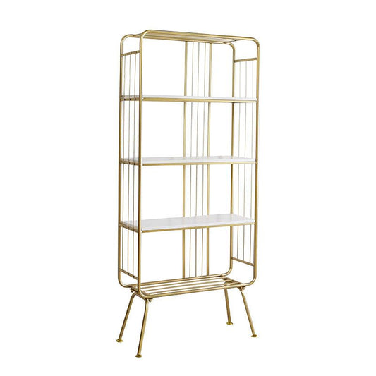 12 "W metalen frame boekenplank modern zwart / gouden open opslag boekenkast
