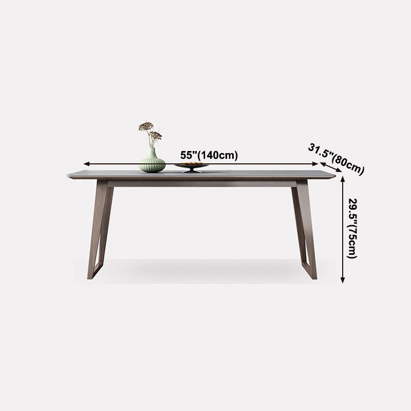 Mid-Century Modern Dining Table Gray Sintered Stone Dining Table with Wood Base Clearhalo ' dining_table' 'Dining Tables & Seating' 'Dining Tables' 'furn' 'furn_dining_table' 'Furniture' 'furniture_dining_table' 'Kitchen & Dining Furniture' 'kitchen&dining_furn' 'kitchen' 'kitchen_dining_table' 1200x1200_2d96482e-c563-4681-9ae8-ade14889f609