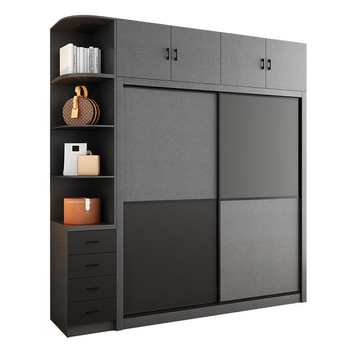 Armoire de garde-robe en bois gris armoire de garde-robe moderne