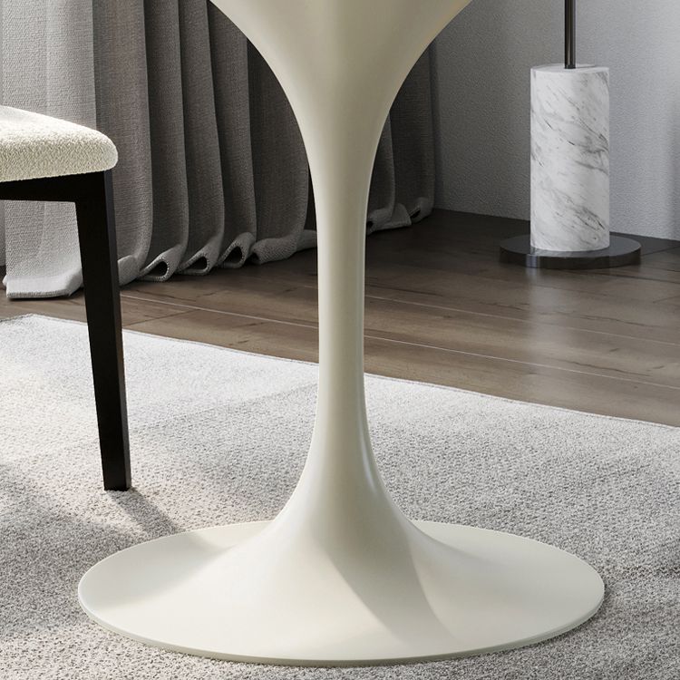 Contemporary Style Dinette Table Round Stone Furniture with Tulip Base Clearhalo ' dining_table' 'Dining Tables & Seating' 'Dining Tables' 'furn' 'furn_dining_table' 'Furniture' 'furniture_dining_table' 'Kitchen & Dining Furniture' 'kitchen&dining_furn' 'kitchen' 'kitchen_dining_table' 1200x1200_2d98c3a5-094c-4100-9ad7-07c1f3320951