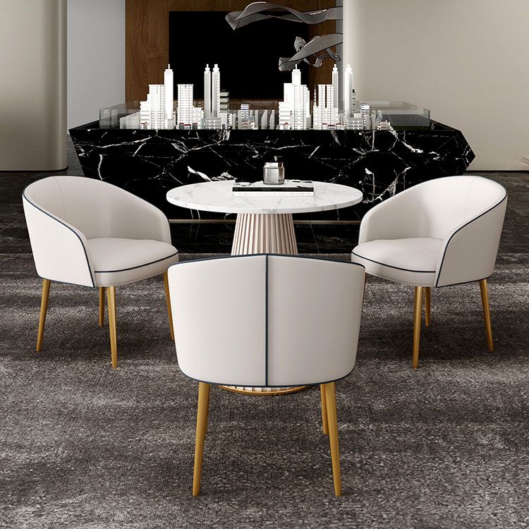 1/3/4/5 Pcs Metal Modern Dining Room Set with Round Table and Metal Base Dining Set Clearhalo 'Dining Room Sets' 'Dining Tables & Seating' 'dining_room_set' 'furn' 'furn_dining_room_set' 'Furniture' 'furniture_dining_room_set' 'Kitchen & Dining Furniture' 'kitchen&dining_furn' 'kitchen' 1200x1200_2d995ae0-8831-4090-b858-a7d147ac7bfc