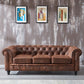 Chesterfield dunkelbraunes Sofa Apartment Tuxedo Arm liebt echtes Ledersofa