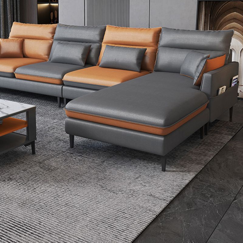 Contemporain 35.43 "H FAUX CUIR SOFF EN ÉVAL