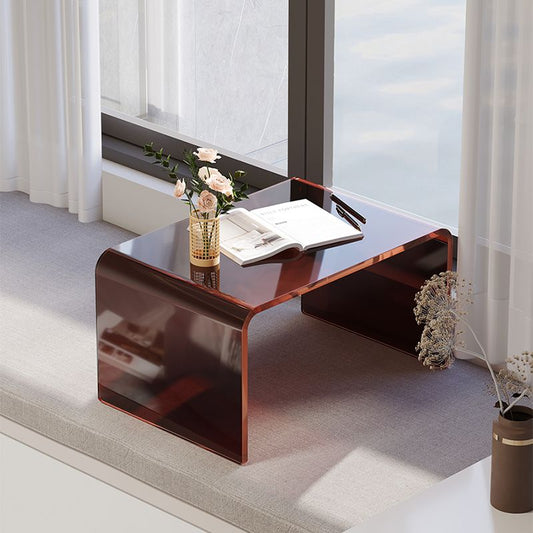 Lussuoso tavolo da tavolo laterale in slitta rettangolare Acrilico