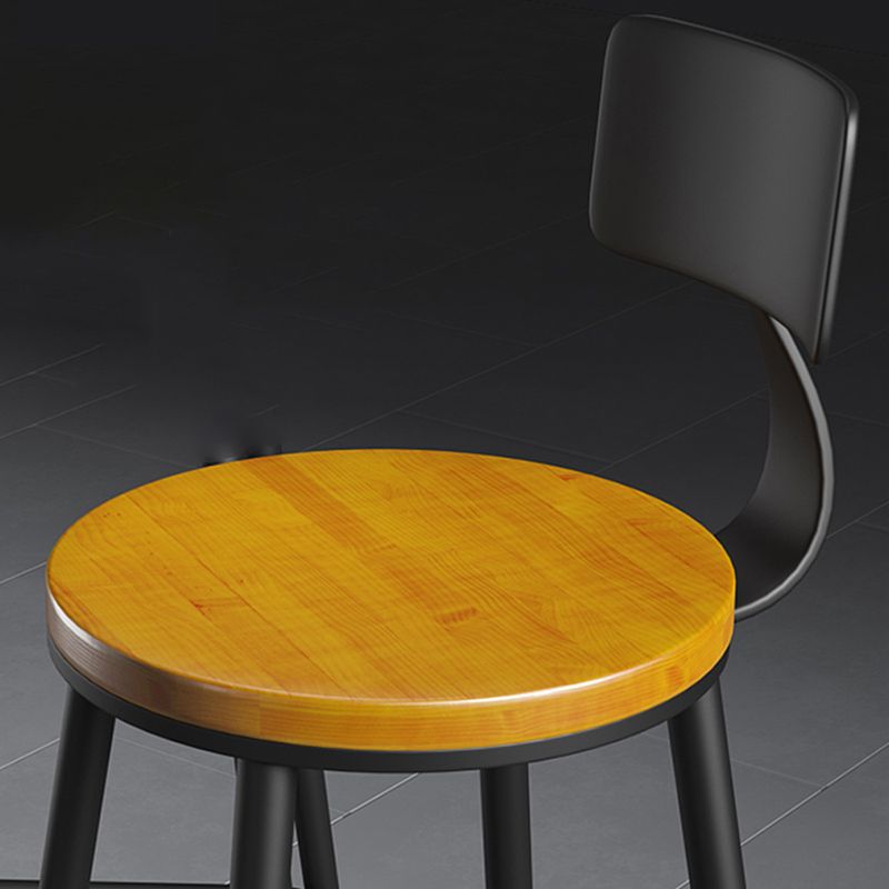Industrial Metall Armless Bar Stuhl Holz rund Barstuhl mit Fußstütze