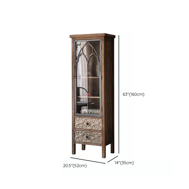 Traditional Display Stand Solid Wood Hutch Cabinet with Doors for Dining Room Clearhalo 'Display & China Cabinets' 'display_china_cabinets' 'furn' 'furn_display_china_cabinets' 'Furniture' 'Kitchen & Dining Furniture' 1200x1200_2d9bd825-0d81-491a-8f1c-072bdd79e26d