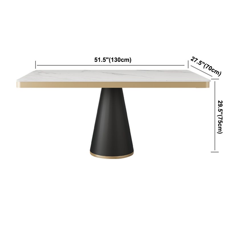 Traditional Luxury Style Dining Table White Sintered Stone Table with Black Frame Clearhalo ' dining_table' 'Dining Tables & Seating' 'Dining Tables' 'furn' 'furn_dining_table' 'Furniture' 'furniture_dining_table' 'Kitchen & Dining Furniture' 'kitchen&dining_furn' 'kitchen' 'kitchen_dining_table' 1200x1200_2d9c1da0-6a82-446d-9608-5c3f1642a0ec