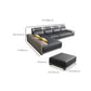 Contemporary Grey Sectional Sofa with Pillow Top Arm in Faux Leather Clearhalo 'furn' 'furn_sectionals' 'Furniture' 'Living Room Furniture' 'Sectionals' 1200x1200_2d9ccfc5-a558-4ae1-87d2-6bca2c6c9c3c