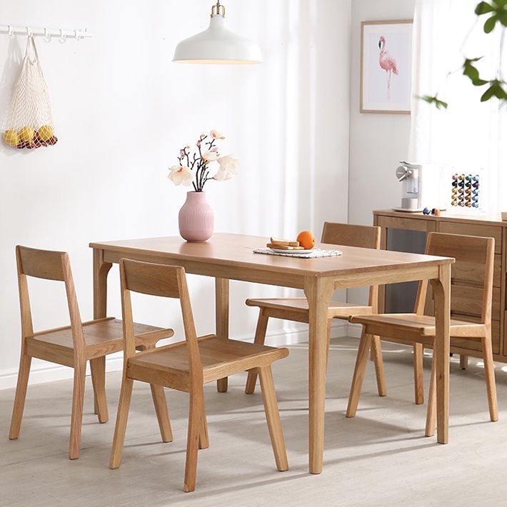 Minimalist Style Solid Wood Dining Set with Traditional Height Table and 4 Legs Base for Home Use Clearhalo 'Dining Room Sets' 'Dining Tables & Seating' 'dining_room_set' 'furn' 'furn_dining_room_set' 'Furniture' 'furniture_dining_room_set' 'Kitchen & Dining Furniture' 'kitchen&dining_furn' 'kitchen' 1200x1200_2da08cd7-7451-4763-ade9-186ff8675427