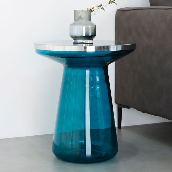 20.47" Tall Mid-century Style Side End Table Glass Pedestal Round Sofa Side Accent Table Clearhalo 'Coffee & Accent Tables' 'End & Side Tables' 'end_side_tables' 'furn' 'furn_end_side_tables' 'Furniture' 'Living Room Furniture' 1200x1200_2da0a2b3-555d-4d90-992d-08251e182af0