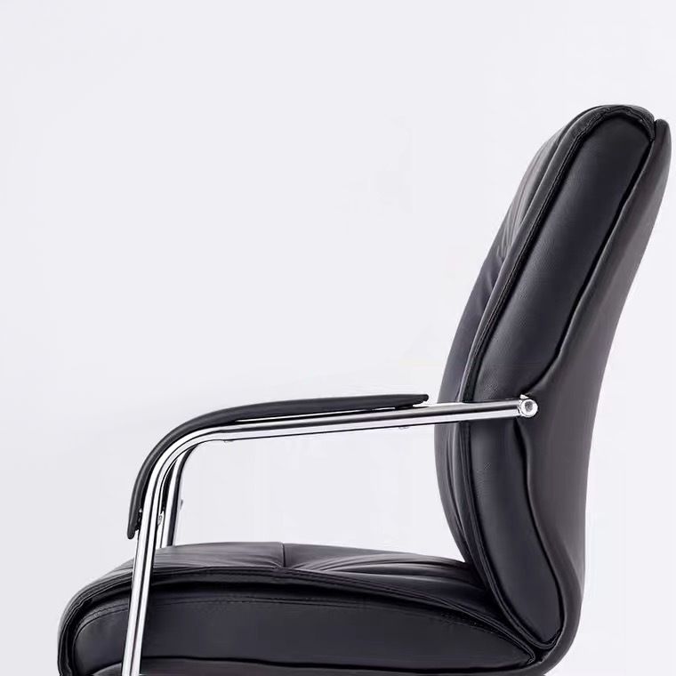 Silver Metal Modern Conference Chair High Back Leather Conference Chair Clearhalo 'furn' 'furn_office_chair' 'Furniture' 'furniture_office_chair' 'Office Chairs' 'Office Furniture' 'office_chair' 1200x1200_2da0ea1d-074e-4202-9a1d-7e6aae207645