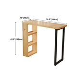 Industrial Pine Wood Bar Dining Table Rectangle Indoor Bistro Table with Shelf Clearhalo 'Bar Furniture' 'Bar Tables' 'bar_tables' 'furn' 'furn_bar_tables' 'Furniture' 'furniture_bar_tables' 'Kitchen & Dining Furniture' 1200x1200_2da25fe5-c8c6-4fd0-b7fd-a193249df041