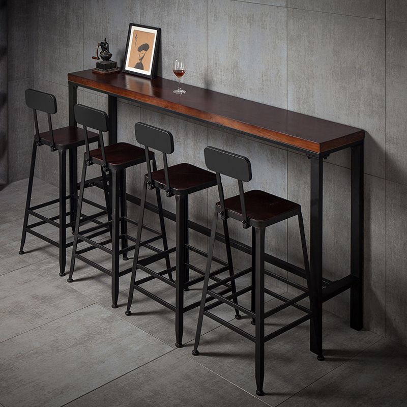 Tabouret de bar en cuir PU de style de style industriel avec des jambes en métal pour restaurant