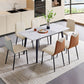 White Stone Dinette Set with Black Legs 1/2/5/7 Pieces Modern Dining Table Set
