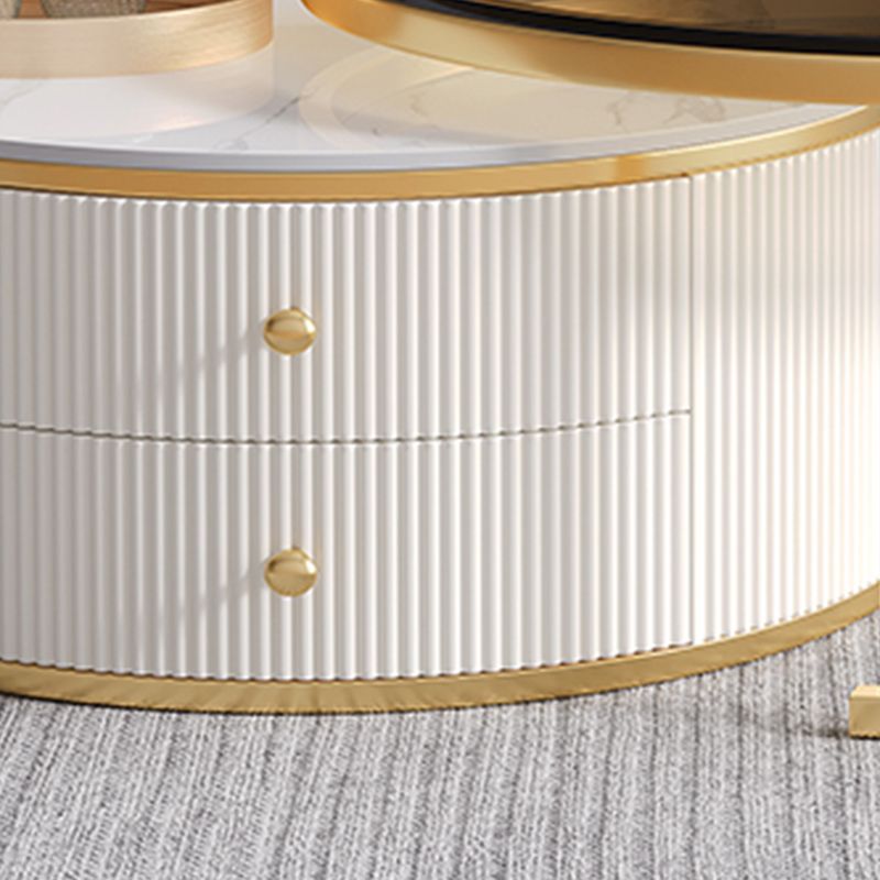Slate Nesting Coffee Table Set Glam Coffee Table Set with Storage