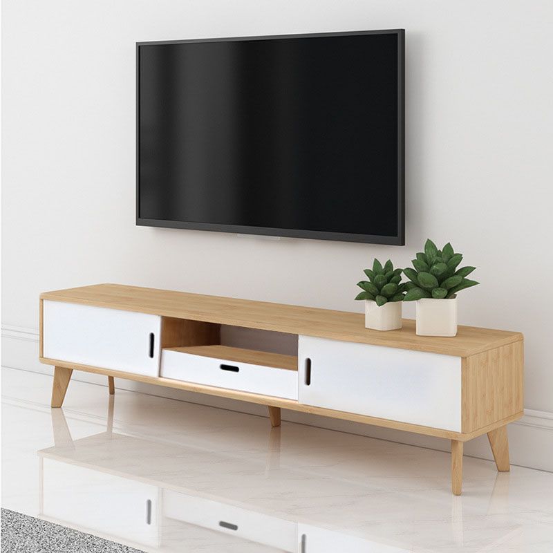 Contemporary TV Media Stand Wooden Media Console for Living Room Clearhalo 'furn' 'furn_tv_stands_entertainment_centers' 'Furniture' 'Living Room Furniture' 'TV Stands & Entertainment Centers' 'TV Stands & Media Storage Furniture' 'tv_stands_entertainment_centers' 1200x1200_2da89cf3-4b95-46c1-a149-777faeeaa8f2