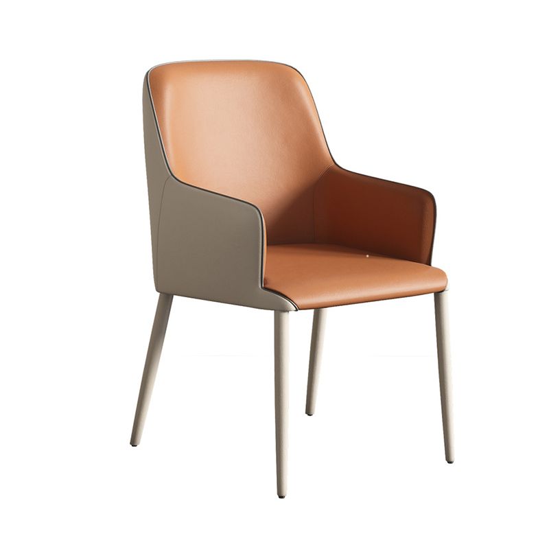 Sillas de comedor de cuero de PU contemporáneos silla de brazo interior con tapizado