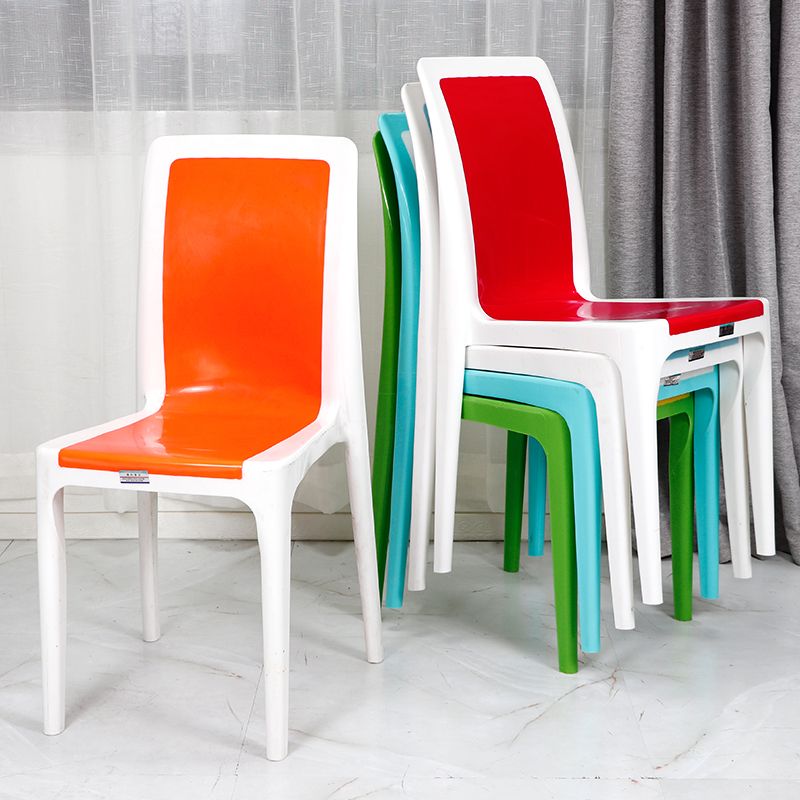 Contemporary Style Plastic Dining Chair Dining Armless Side Chair for Kitchen (Set of 4) Clearhalo ' kitchen&dining_furn' 'Dining Chairs' 'Dining Tables & Seating' 'dining_chair' 'furn' 'furn_dining_chair' 'Furniture' 'furniture_dining_chair' 'Kitchen & Dining Furniture' 'kitchen' 1200x1200_2da8a4a3-0185-406f-8a93-9ca0336ec102