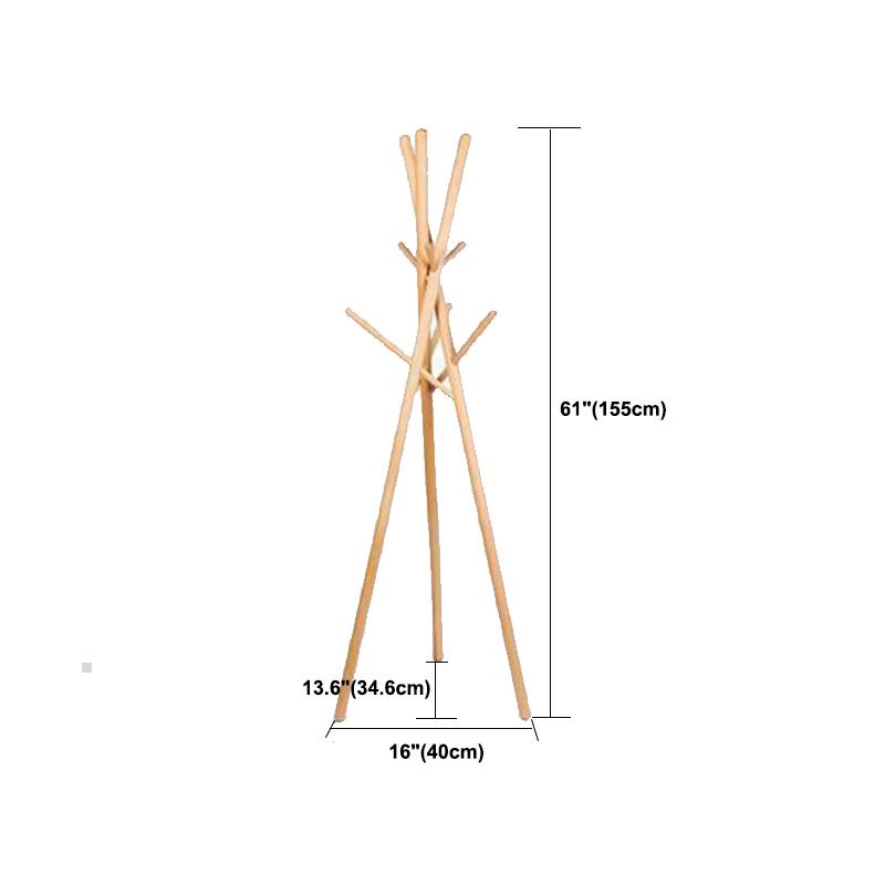 Entrada de árbol de madera KT con ganchos percha de pie independiente
