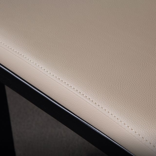 Contemporary Dining Chair Faux Leather and Wood Side Chair for Home