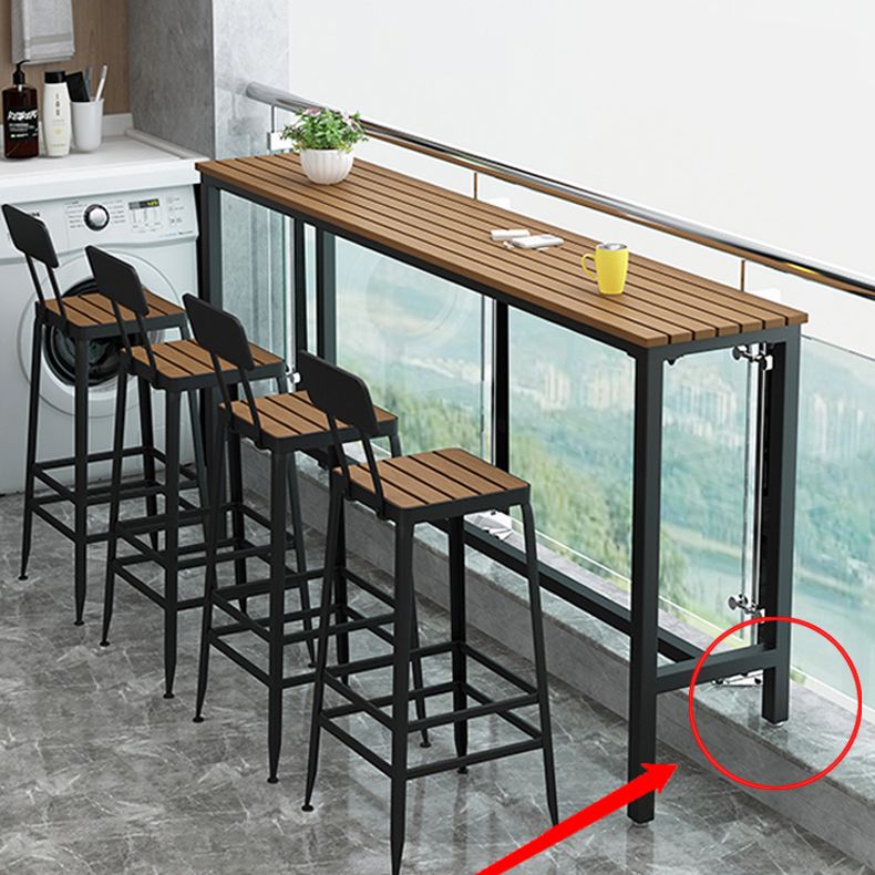 Metal Rectangle Fixed Table Bistro Bar Desk Outdoor Modern Bar Height Cocktail Table Clearhalo 'Bar Furniture' 'Bar Tables' 'bar_tables' 'furn' 'furn_bar_tables' 'Furniture' 'furniture_bar_tables' 'Kitchen & Dining Furniture' 1200x1200_2dab6516-477c-4fcb-8c95-34bc53a0435e