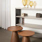 Round Solid Wood Coffee Table Pedestal Coffee Cocktail Table