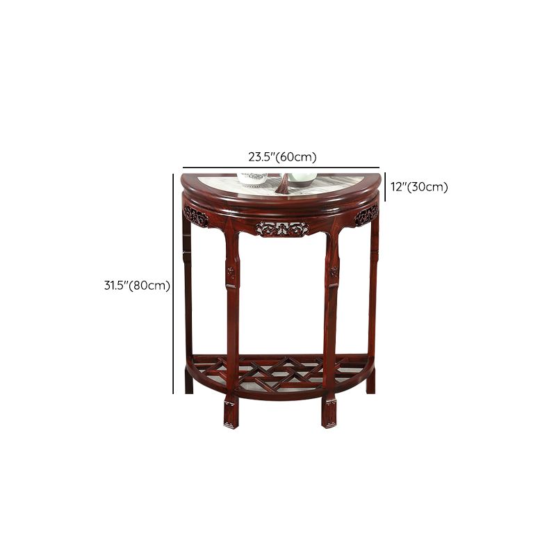 Mesa de la consola contemporánea de la mitad de la luna Sofá de la consola de madera marrón oscura