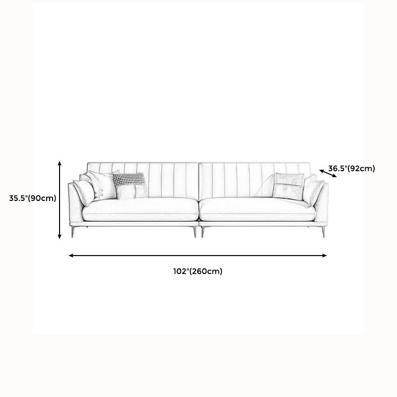 Modern Style Solid Wood Material Base Cloth Art & Leather Rice White Rectangular Sofa Clearhalo 'furn' 'furn_sofas' 'Furniture' 'furniture_sofas' 'kitchen' 'kitchen_sofas' 'Living Room Furniture' 'Sofa' 'sofas' 1200x1200_2daf24d9-ca71-4ac6-bd30-726f9831574d