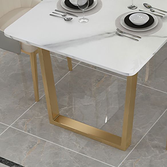 Minimalist Style Sintered Stone Dining Table Rectangular Dining Table with Metal Frame Clearhalo 'Dining Room Sets' 'Dining Tables & Seating' 'dining_room_set' 'furn' 'furn_dining_room_set' 'Furniture' 'furniture_dining_room_set' 'Kitchen & Dining Furniture' 'kitchen&dining_furn' 'kitchen' 1200x1200_2dafc3be-72af-4018-b499-2e18ebc2ae6e