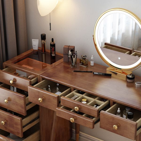 Tocador escandinavo con cajones de madera maciza contador de maquillaje