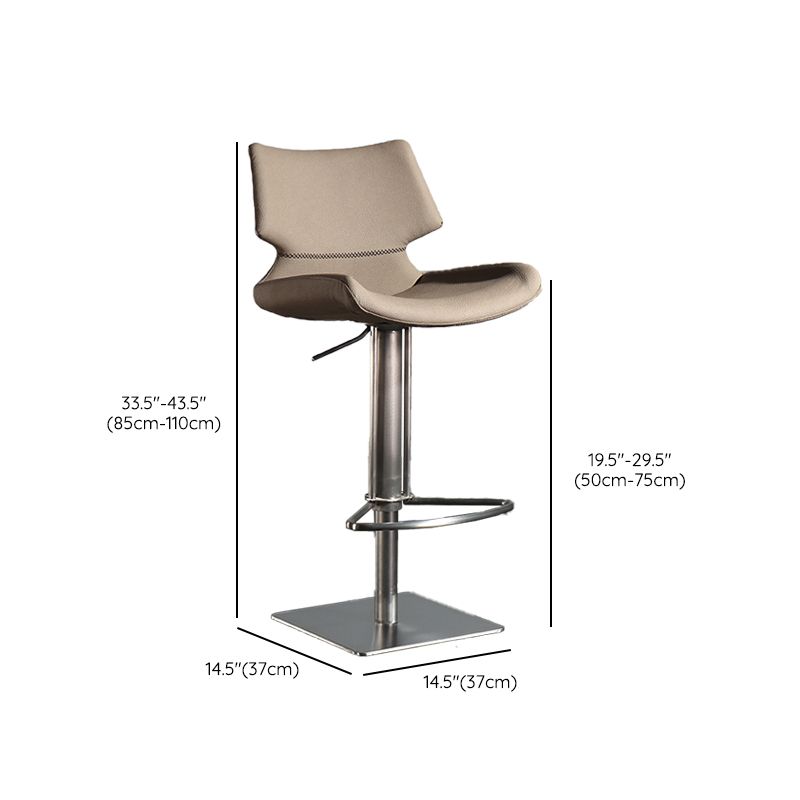 Armless Bar Stools Adjustable Height Dining Stools with Metal Base