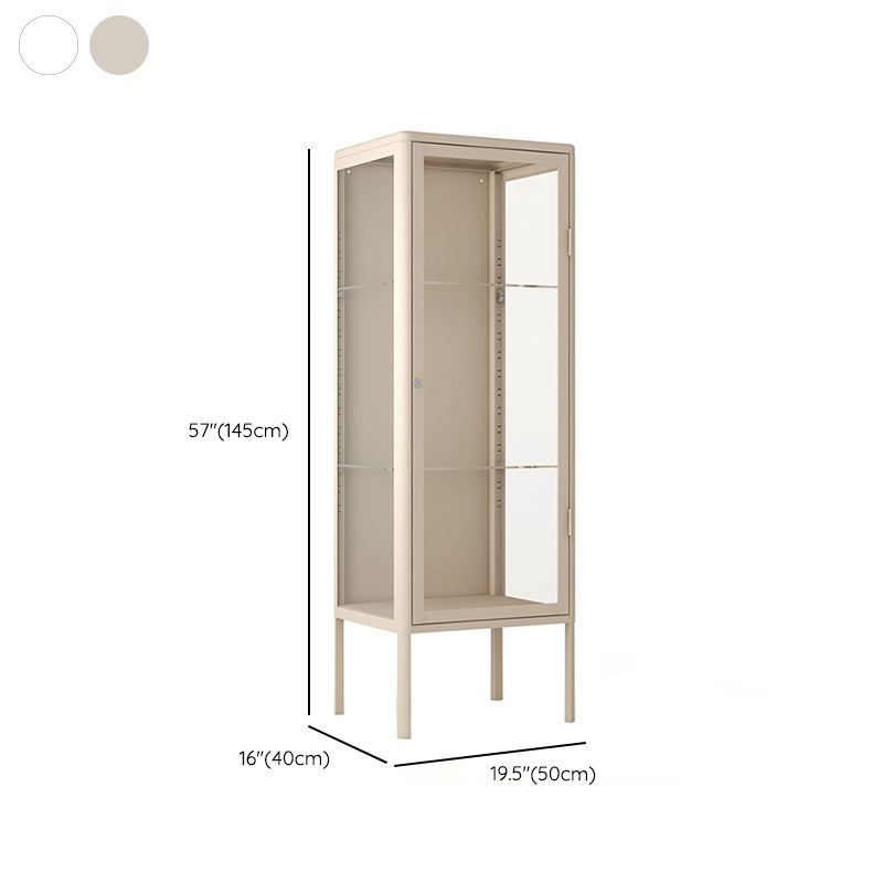 産業用金属キュリオキャビネットガラスのドアは、3つの棚でキャビネットを表示します