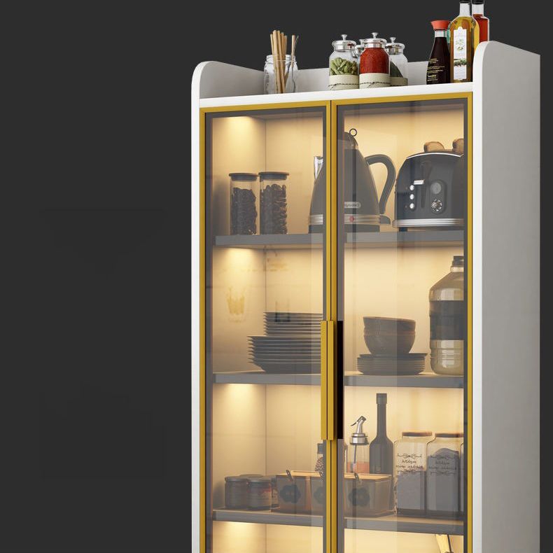 Moderner Glastür -Server Holzdinnerserverkabinett ohne LED -Leuchten