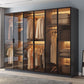 Freestanding Tempered Glass Wardrobe Modern Wardrobe with Garment Rod Clearhalo 'Armoires & Wardrobes' 'armoires_wardrobes' 'Bedroom Furniture' 'furn' 'furn_armoires_wardrobes' 'Furniture' 1200x1200_2db40ba0-ea62-4750-ab51-6d0cd7b4535d