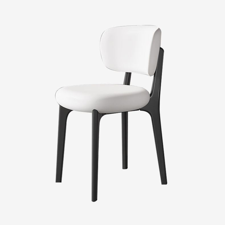 Modern Simple Side Chair Upholstered Kitchen Dining Chairs with Wooden Base