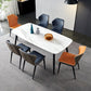 Contemporary Table Set with Sintered Stone Table and Upholstered Chairs Clearhalo 'Dining Room Sets' 'Dining Tables & Seating' 'dining_room_set' 'furn' 'furn_dining_room_set' 'Furniture' 'furniture_dining_room_set' 'Kitchen & Dining Furniture' 'kitchen&dining_furn' 'kitchen' 1200x1200_2db6be17-e5c7-4bca-9a67-d3fcc6951c38