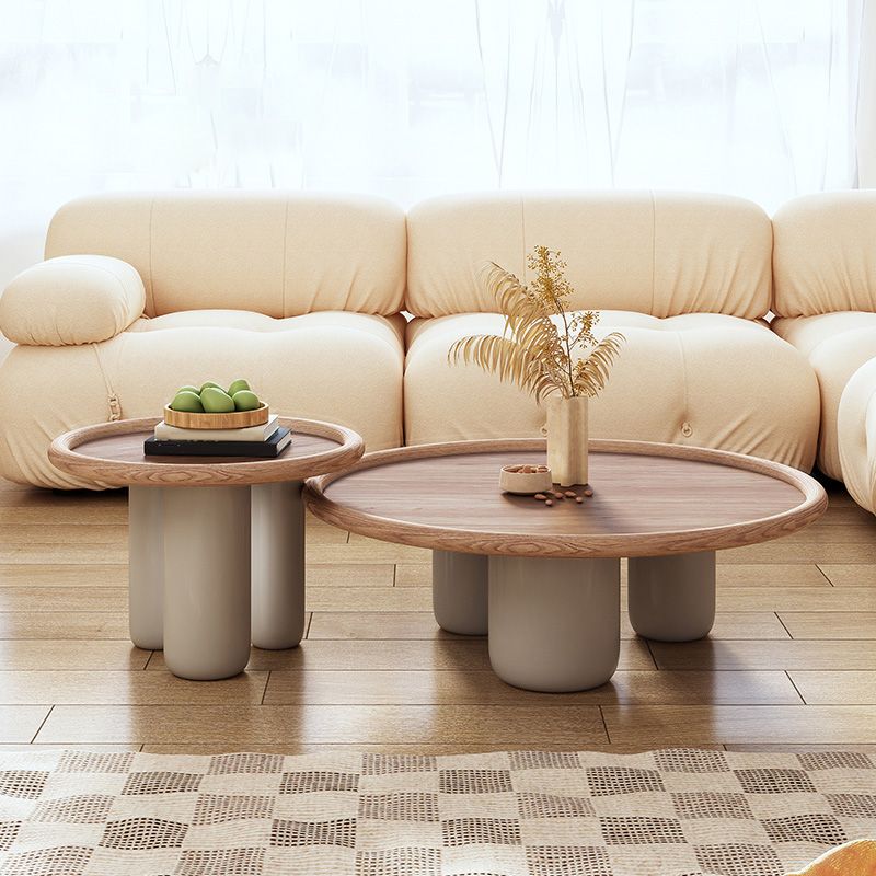 Solid Wood Tray Top Coffee Cocktail Table with 3 Legs in Brown Clearhalo 'Coffee & Accent Tables' 'Coffee Tables' 'coffee_tables' 'furn' 'furn_coffee_tables' 'Furniture' 'Living Room Furniture' 1200x1200_2db7a270-61de-4cfa-acbb-150b54fbb7d5