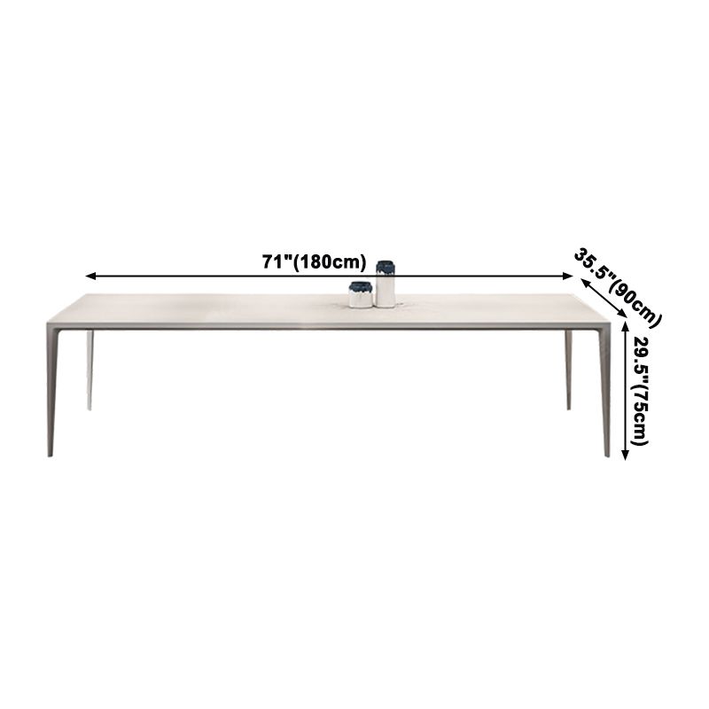 Contemporary Dining Table Sintered Stone Dining Table with 4 Metal Legs for Dining Room Clearhalo ' dining_table' 'Dining Tables & Seating' 'Dining Tables' 'Furniture' 'furniture_dining_table' 'Kitchen & Dining Furniture' 'kitchen&dining_furn' 'kitchen' 'kitchen_dining_table' 1200x1200_2db81030-6a4d-4a81-ad9b-06a1f59a005b