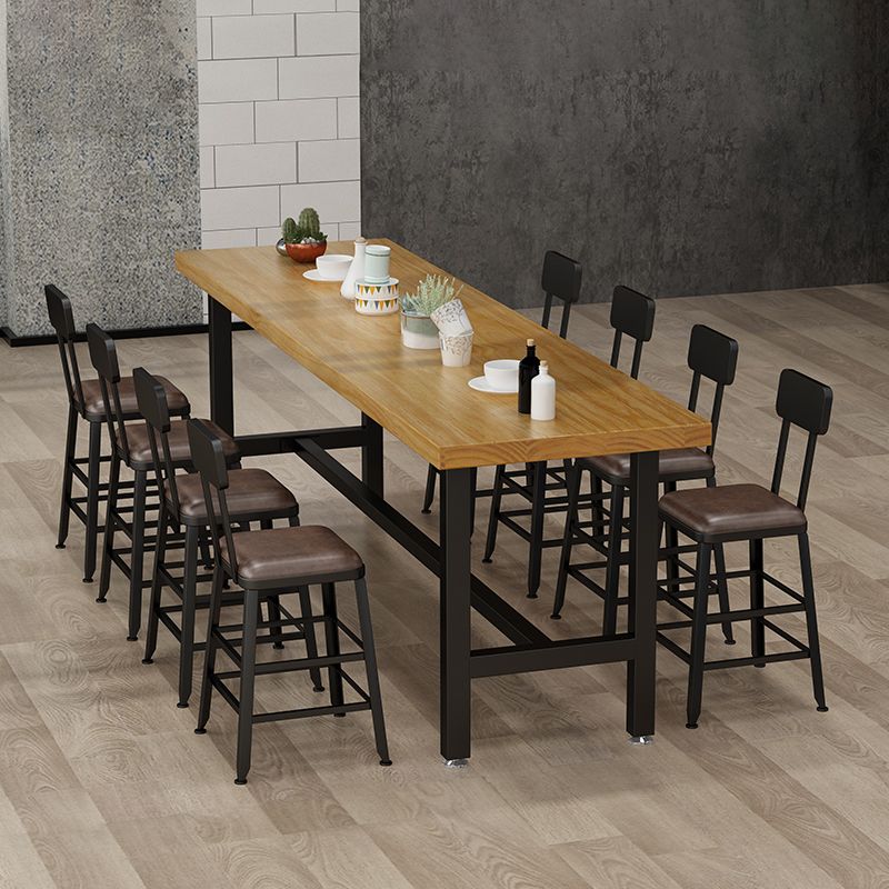 Cafe Modern Solid Wood Bistro Table Rectangle Footrest Trestle Pub Bar Table Clearhalo 'Bar Furniture' 'Bar Tables' 'bar_tables' 'furn' 'furn_bar_tables' 'Furniture' 'furniture_bar_tables' 'Kitchen & Dining Furniture' 'kitchen&dining_furn' 'kitchen' 1200x1200_2db85b4e-ef66-42ad-b3a4-40bf07fe2281