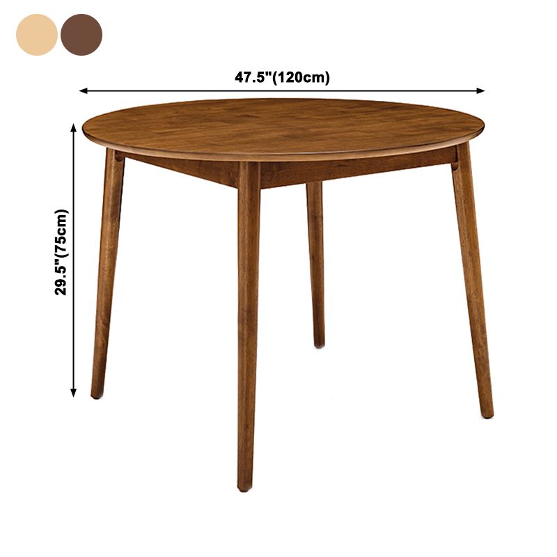 Rubber Wood Round Table for Restaurant Modern Dining Table in Nature/Walnut with 4 Legs Clearhalo ' dining_table' 'Dining Tables & Seating' 'Dining Tables' 'furn' 'furn_dining_table' 'Furniture' 'furniture_dining_table' 'Kitchen & Dining Furniture' 'kitchen&dining_furn' 'kitchen' 'kitchen_dining_table' 1200x1200_2db8a79f-5545-4d14-8711-cb310e592d0b