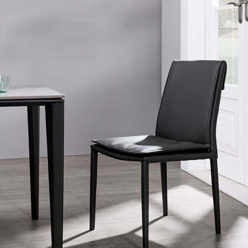 Upholstered Side Chair Faux Leather Modern Dining Side Chair