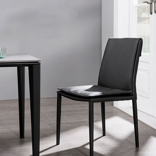 Upholstered Side Chair Faux Leather Modern Dining Side Chair
