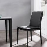 Upholstered Side Chair Faux Leather Modern Dining Side Chair