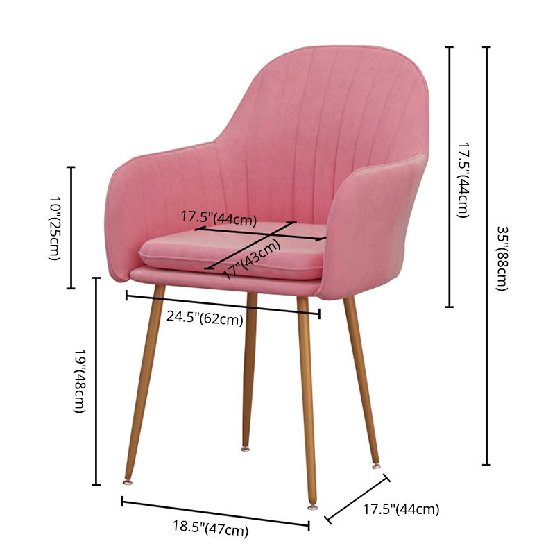 Scandinavian Dining Arm Chair Solid Back Chair with Metal Legs for Home Use Clearhalo ' kitchen&dining_furn' 'Dining Chairs' 'Dining Tables & Seating' 'dining_chair' 'furn' 'furn_dining_chair' 'Furniture' 'furniture_dining_chair' 'Kitchen & Dining Furniture' 'kitchen' 1200x1200_2db97bee-8e71-4815-9f10-8e3141623774