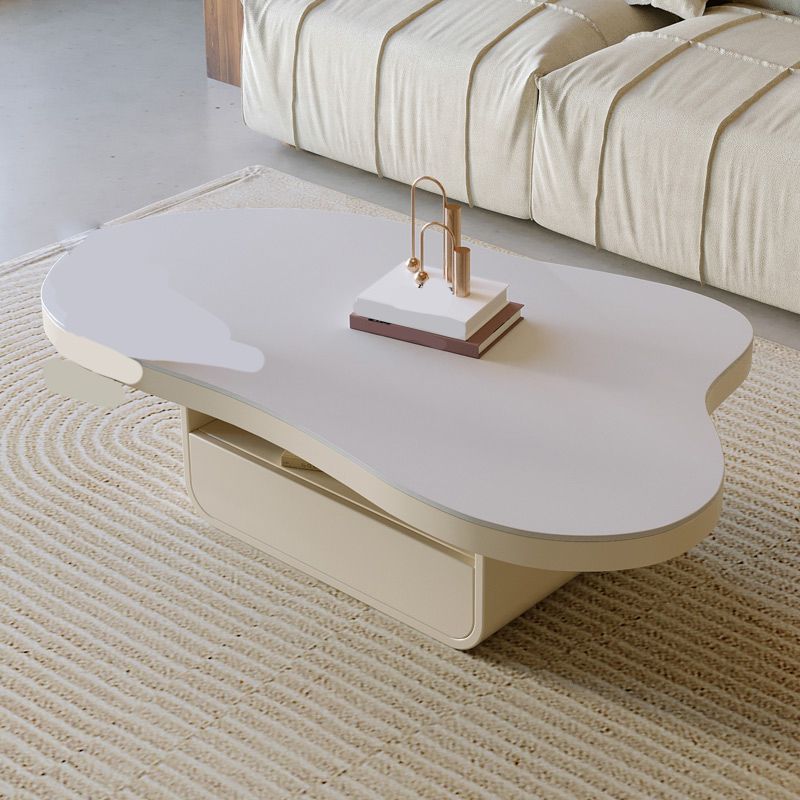 1 - Drawer and 1 - Shelf Coffee Cocktail Table Solid Wood Pedestal Coffee Table Clearhalo 'Coffee & Accent Tables' 'Coffee Tables' 'coffee_tables' 'furn' 'furn_coffee_tables' 'Furniture' 'Living Room Furniture' 1200x1200_2dba1815-bf76-470b-93f1-c88896b05374