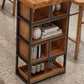 Brown Wood Pub Table with Rectangle Table Top Double Pedestal Table - 41.3" H Clearhalo 'Bar Furniture' 'Bar Tables' 'bar_tables' 'furn' 'furn_bar_tables' 'Furniture' 'furniture_bar_tables' 'Kitchen & Dining Furniture' 1200x1200_2dbb3cb6-9e0f-43fc-a136-b57b8999f07a